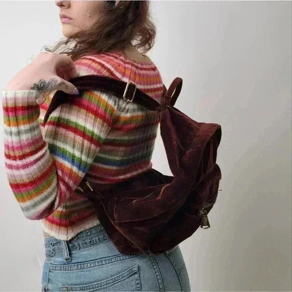 Vintage Y2K Aimee Kestenberg Woodside Velvet Mini Backpack - Picture 4 of 9
